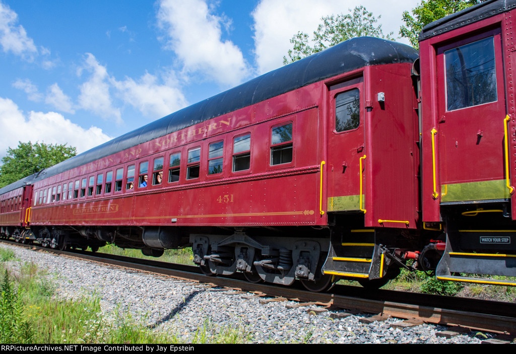 RBMN 451 is part of the consist on the Iron Horse Ramble